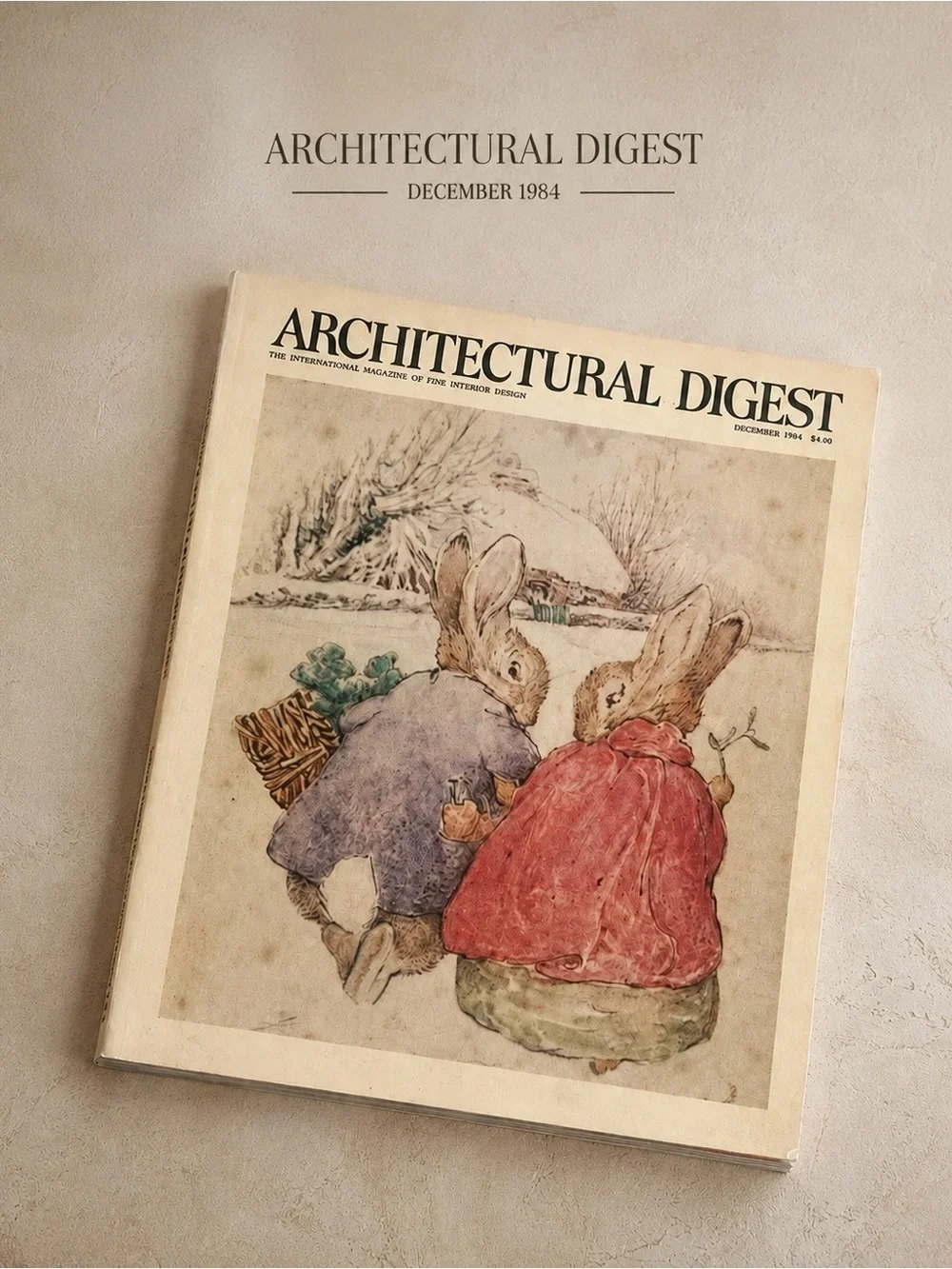Architectural Digest December 1984 Vintage Magazine w/ Inserts & Samples